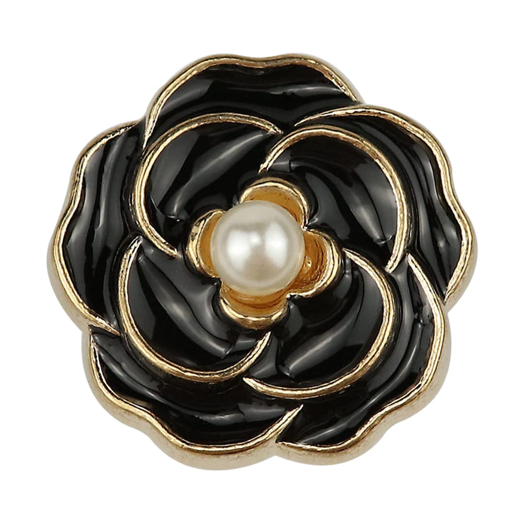 【極美品】TO BE CHIC 華やかラメ ジャケット フリンジ 飾りボタン L Amazon | 6個入り 光沢のある カメリア 脚付きボタン 金属 花 シャンク